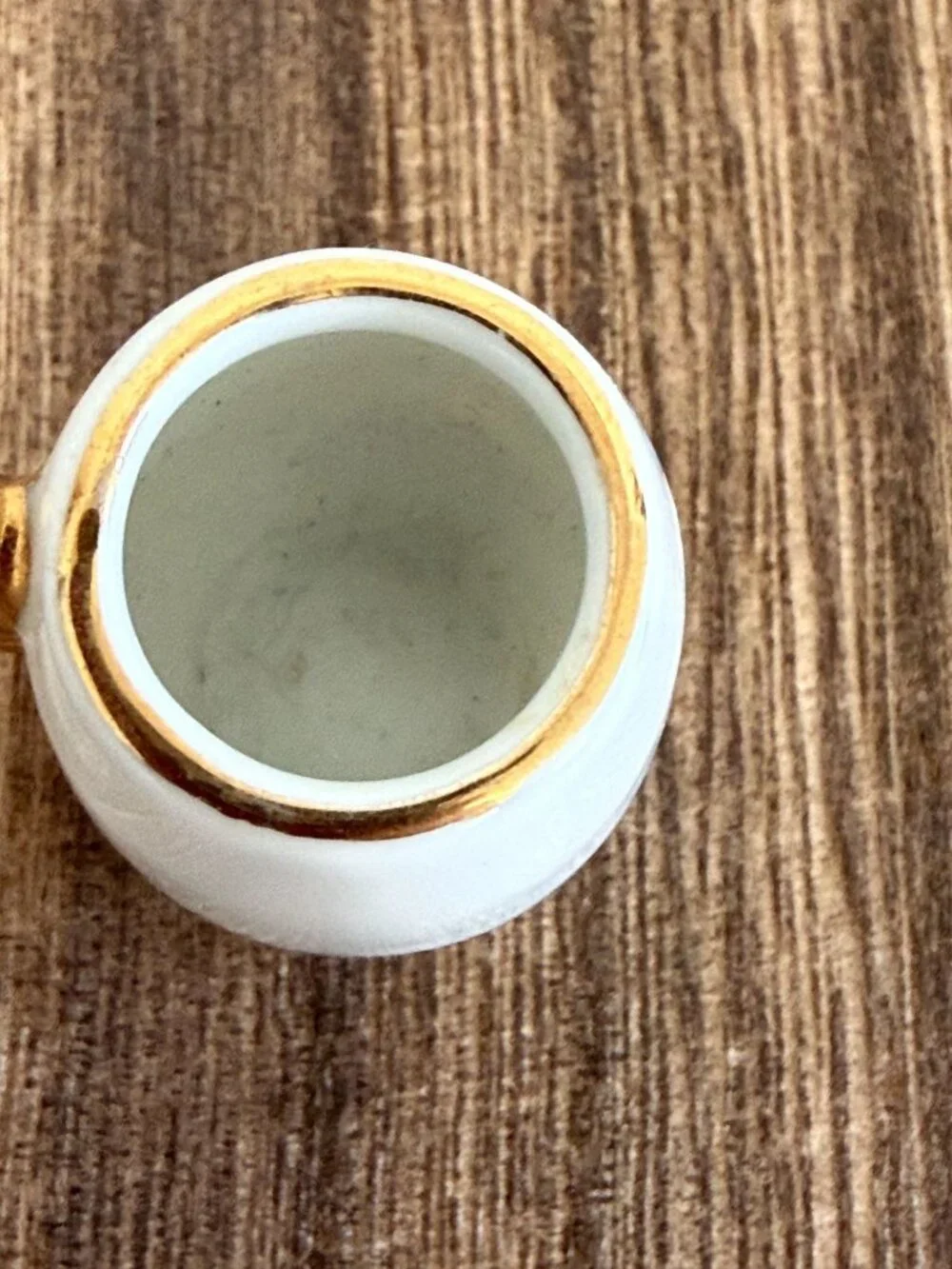 Vintage Miniature Porcelain Dollhouse Mug Ship Nautical Scene Gold Handle 1